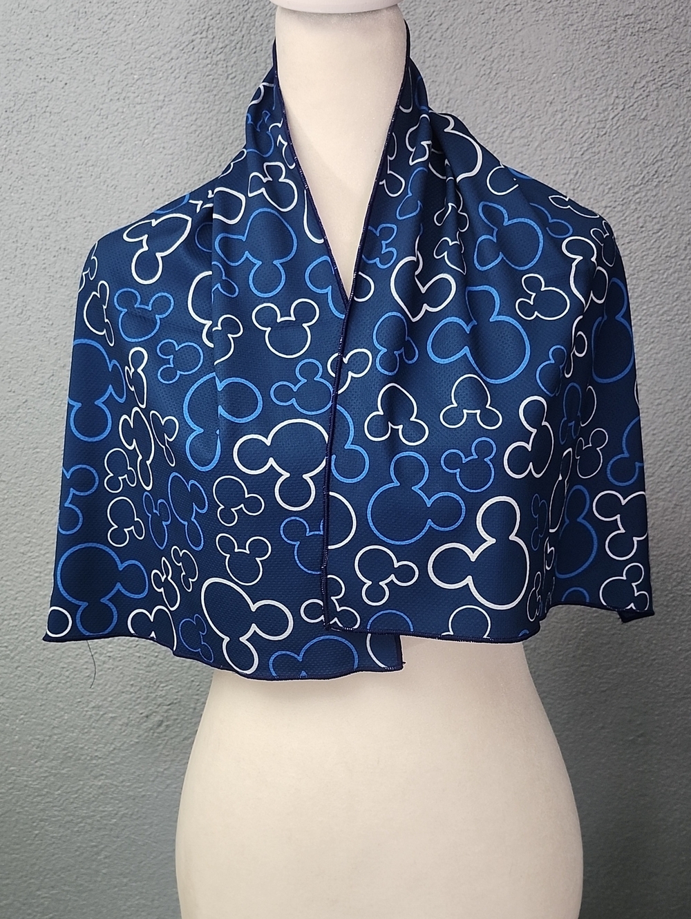 Disney Navy Blue Patterned Coolcore with Light Blue and White Mickey Outline